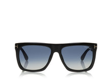Load image into Gallery viewer, Tom Ford Morgan FT0513 Sunglasses - 01W Shiny Black / Gradient Blue