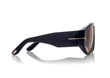 Load image into Gallery viewer, Tom Ford Bronson FT1044 Sunglasses - 01E Shiny Black / Brown