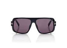 Load image into Gallery viewer, Tom Ford Turner FT1101 Sunglasses - 01A Shiny Black / Smoke