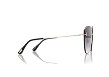 Load image into Gallery viewer, Tom Ford Evangeline FT1106 Sunglasses - 28B Shiny Rose Gold / Gradient Smoke