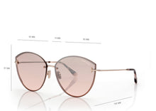 Load image into Gallery viewer, Tom Ford Evangeline FT1106 Sunglasses - 28U Shiny Rose Gold / Bordeaux Mirror