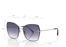 Load image into Gallery viewer, Tom Ford Nickie-02 FT1107 Sunglasses - 16C Shiny Palladium / Smoke Mirror