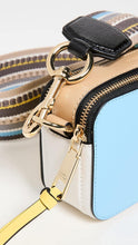 Load image into Gallery viewer, Marc Jacobs The Snapshot Color-Blocked Crossbody Lilas Multi (Color 996) - Shown in Air Blue Multi