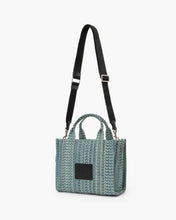 Load image into Gallery viewer, Marc Jacobs The Washed Monogram Denim Small Tote Bag (Color 473)
