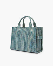 Load image into Gallery viewer, Marc Jacobs The Washed Monogram Denim Medium Tote Bag (Color 473)
