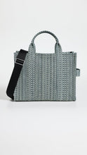 Load image into Gallery viewer, Marc Jacobs The Washed Monogram Denim Medium Tote Bag (Color 473) - Shown in Sun Faded Denim
