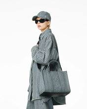 Load image into Gallery viewer, Marc Jacobs The Washed Monogram Denim Medium Tote Bag (Color 473)
