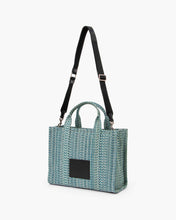 Load image into Gallery viewer, Marc Jacobs The Washed Monogram Denim Medium Tote Bag (Color 473)
