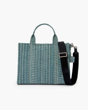 Load image into Gallery viewer, Marc Jacobs The Washed Monogram Denim Medium Tote Bag (Color 473)
