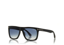 Load image into Gallery viewer, Tom Ford Morgan FT0513 Sunglasses - 01W Shiny Black / Gradient Blue
