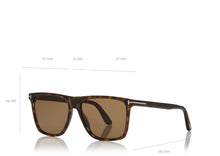 Load image into Gallery viewer, Tom Ford Fletcher FT0832 Sunglasses - 52H Dark Havana / Brown Polarized

