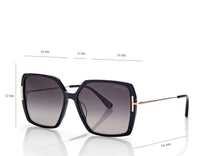 Load image into Gallery viewer, Tom Ford Joanna FT1039 Sunglasses - 01B Shiny Black / Gradient Smoke
