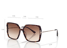 Load image into Gallery viewer, Tom Ford Joanna FT1039 Sunglasses - 52F Dark Havana / Gradient Brown

