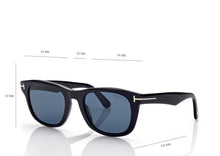 Load image into Gallery viewer, Tom Ford Kendel FT1076 Sunglasses - 01M Shiny Black / Gradient Blue

