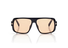 Load image into Gallery viewer, Tom Ford Turner FT1101 Sunglasses - 01E Shiny Black / Brown
