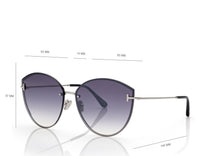 Load image into Gallery viewer, Tom Ford Evangeline FT1106 Sunglasses - 16C Shiny Palladium / Smoke Mirror
