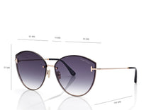 Load image into Gallery viewer, Tom Ford Evangeline FT1106 Sunglasses - 28B Shiny Rose Gold / Gradient Smoke
