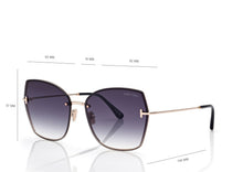 Load image into Gallery viewer, Tom Ford Nickie-02 FT1107 Sunglasses - 28B Shiny Rose Gold / Gradient Smoke
