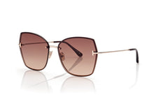 Load image into Gallery viewer, Tom Ford Nickie-02 FT1107 Sunglasses - 28F Shiny Rose Gold / Gradient Brown
